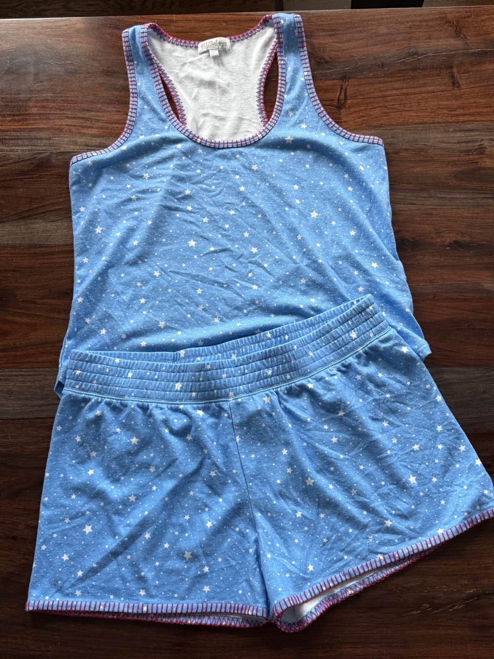 P.J. Salvage Light Blue Star Print Sleep Tank & Shorts Pajama Set